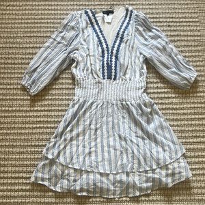 Blue and White Striped Women's Dress